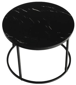 Konferenčný stolík, čierny mramor/čierny kov, GAGIN