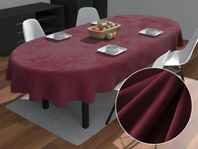 Biante Veľký zamatový oválny obrus Velvet Premium SVP-010 Tmavo vínový 180x220 cm