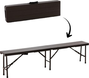 Garden Line SKLADACIA TURISTICKÁ LAVICA 180 x 25 x 43 CM HNEDÁ *0995
