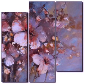 Obraz na plátne - Kvet mandlí, reprodukcia ručnej maľby - štvorec 3273FD (75x75 cm)