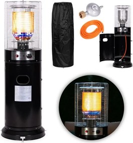 Plynový ohrievač 11 kW sklenený ohrievač do záhrady, terasy, redukčný kryt hadice