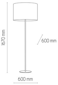 TK-LIGHTING Stojacia moderná lampa WINSTON, 1xE27, 60W, guľatá, šedá