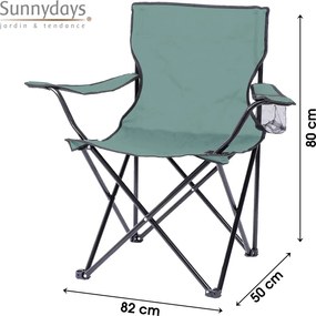 Sunnydays Kreslo kempingové skládacie, zelené Množstvo: 2 ks