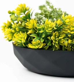 Okrasná miska CAVERO, sklolaminát, priemer 32 cm, antracit