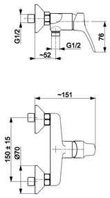 KFA Armatura 5246-010-00 - Sprchová batéria MORRIS lesklý chróm
