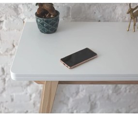 Krémovobiely prírodný konzolový stolík 45x90 cm Envelope - Ragaba