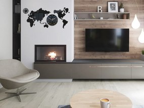 Nástěnné samolepící hodiny Maply 80x40 cm černé