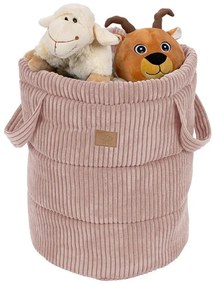 Ružový látkový detský kôš na hračky ø 39x50 cm – Meowbaby