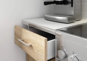 Kuchynská linka LIMA s vitrínou 2.4 m H720 biela / dub sonoma