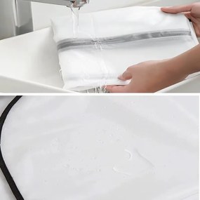 Arte Regal Textilný úložný box na uschovanie oblečenia a posteľnej bielizne, WHITE KIPIT, 105x45x15, biely