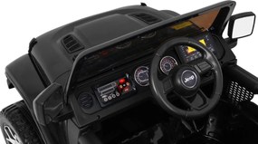 Ramiz Jeep Wrangler Rubicon terénne auto na batérie pre deti čierne + diaľkové ovládanie + 4x4