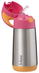 Termoska na pitie so slamkou 350 ml - ružová/oranžová