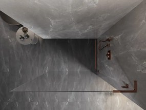 Mexen, Mexen Lunar L sprchová stena pravá 100 x 200 cm, priehľadná 8 mm, ružové zlato - 830L-100-000-60-00-P