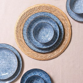 Hlboký tanier s modrými kvietkami BlueFlowers - Ø 20 * 4 cm
