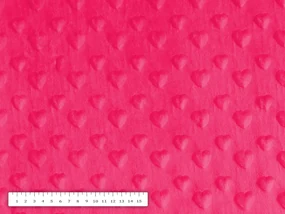 Biante Detská obliečka na vankúš Minky 3D srdiečka MKS-009 Fuchsiová 40 x 60 cm