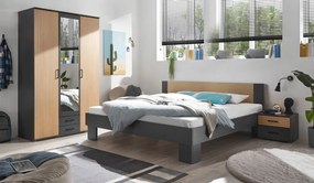 Šatníková skriňa Laurie, 120 cm, grafit/dub