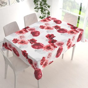 Biante Dekoračný obdĺžnikový obrus PM-017 Veľké červené kvety 120x180 cm