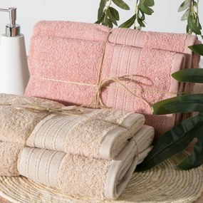 BAVLNENÝ UTERÁK ELMA SADA 3KS 70X140 CM KRÉMOVÁ