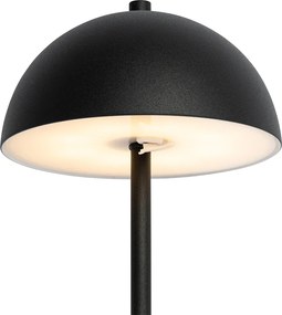 Sada 2 vonkajších stolových lamp hríb čierny nabíjateľný - Keira