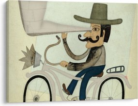 Astronóm na bicykli (70x50 cm)