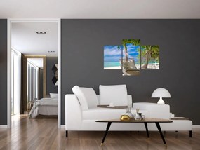 Obraz - Hojdacia sieť na pláži (90x60 cm)