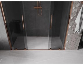 Mexen Velar L Duo, posuvné sprchové dvere do otvoru 180 cm, 8mm šedé sklo, ružové zlato, 871-180-003-42-60