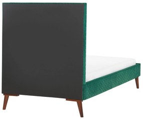 Zamatová posteľ 90 x 200 cm zelená BAYONNE Beliani