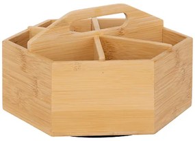 5Five® Otočný bambusový organizér s priehradkami, ROTA, pr. 22 x 12,5 cm
