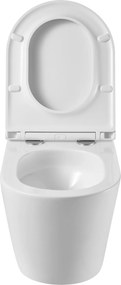Erga Lily+, závesná WC misa 490x370x365mm, Rimless Tornado 2 + toaletné sedadlo s pomalým zatváraním, biela, ERG-V03-LILY-TO2-WH