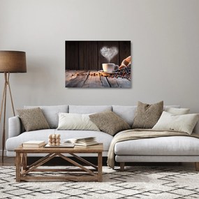Sklenený obraz - Čas na kávu (70x50 cm)