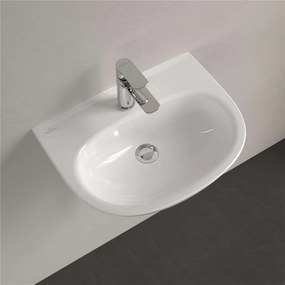 VILLEROY &amp; BOCH O.novo závesné umývadielko s otvorom, s prepadom, 500 x 380 mm, biela alpská, s povrchom CeramicPlus, 434051R1