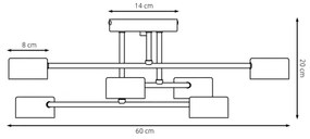 Prisadený luster HALO 6xGX53/10W/230V čierny