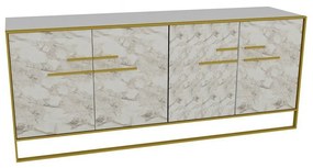 Skrinka Polka Gold and White