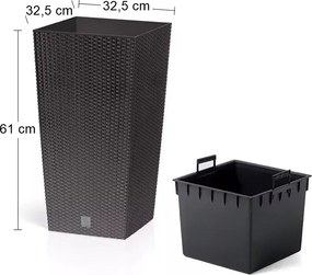 Plastový kvetináč DRTS325 32,5 cm - hnedá
