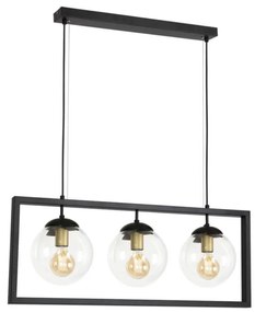 Klausen 113000 - Luster na lanku REY 3xE27/7W/230V čierna