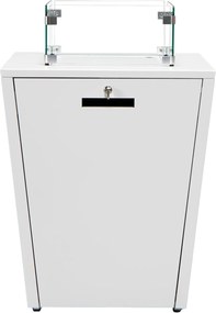 Stôl s plynovým ohniskom Berry biely