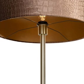 Stojacia lampa mosadz s velúrovým tienidlom krokodíl 50cm - Simplo