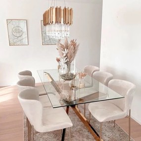 Toolight Toolight, kovové-krištáľové závesné svietidlo E14 60x30 cm 312355, zlatá, OSW-00683