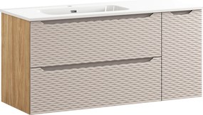 Comad Kúpeľňová skrinka s keramickým umývadlom Ocean Beige 120 cm - béžová