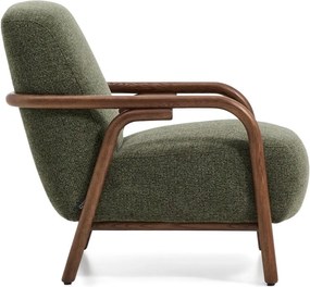 Tmavozelené ženilkové kreslo Sylo – Kave Home