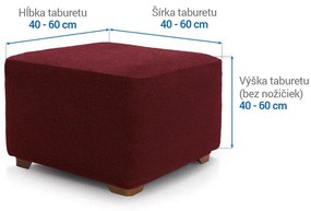 Super strečové poťahy HARMONIA bordó taburetka (40 - 60 cm)