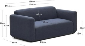 Tmavomodrá pohovka 188 cm Neom – Kave Home