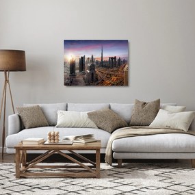 Sklenený obraz - Panorama Dubaja (70x50 cm)