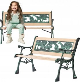Dětská zahradní lavice ELARA 82 cm z masivu/zelená