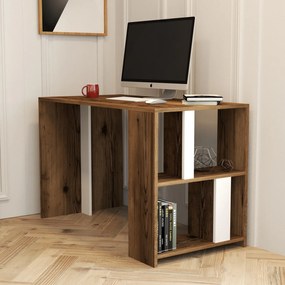 PC stolík Limba (orech + biela). Akcia -15%. Vlastná spoľahlivá doprava až k Vám domov. 1067374
