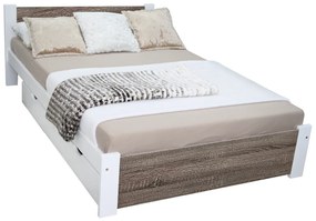Posteľ LAPIS + rošt ZDARMA - trufla/biela / 160x200 / nie