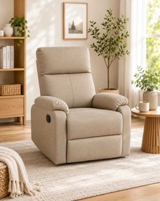 LuxuryForm DESIGN Televízne kreslo CARLOS s polohovaním - béžové