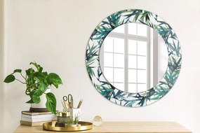 Okrúhle dekoračné zrkadlo s motívom Modré palmy fi 50 cm