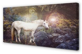 Obraz na plátne Unicorn v lese 125x50 cm