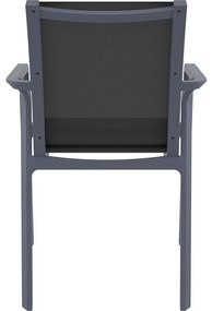 PACIFIC záhradná stolička s podrúčkami dark grey